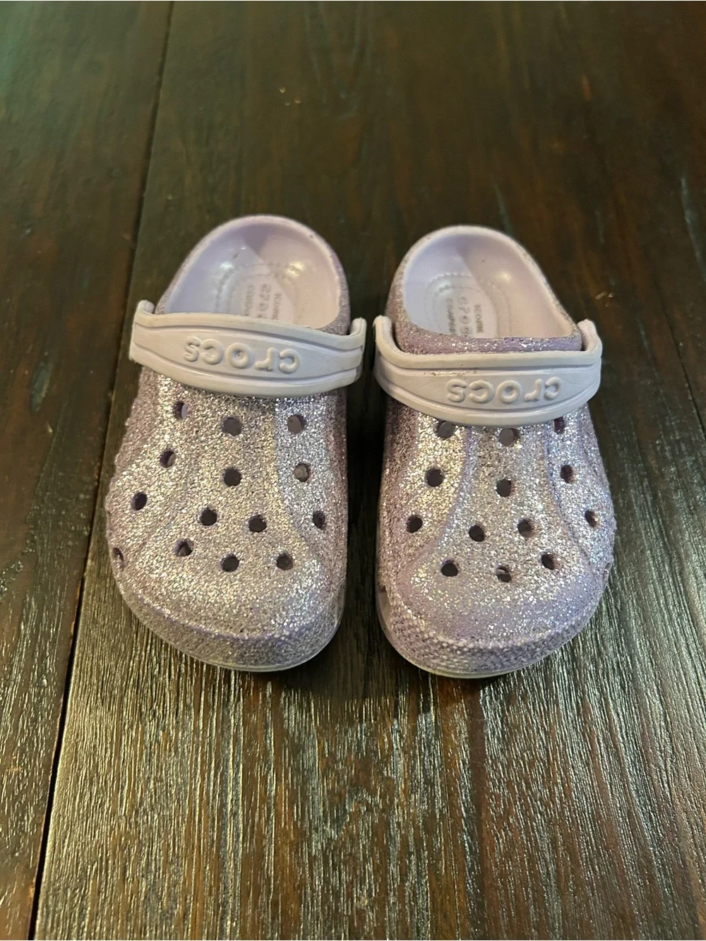 Crocs Baya Mixed Glitter Clog Girls Slip-On Clogs - Lavender Sparkle